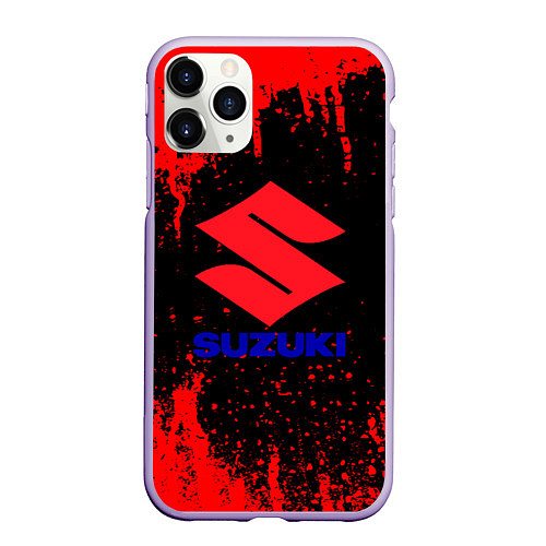 Чехол iPhone 11 Pro матовый Suzuki - краска / 3D-Светло-сиреневый – фото 1