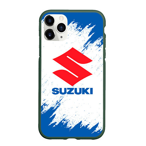 Чехол iPhone 11 Pro матовый Suzuki - texture / 3D-Темно-зеленый – фото 1