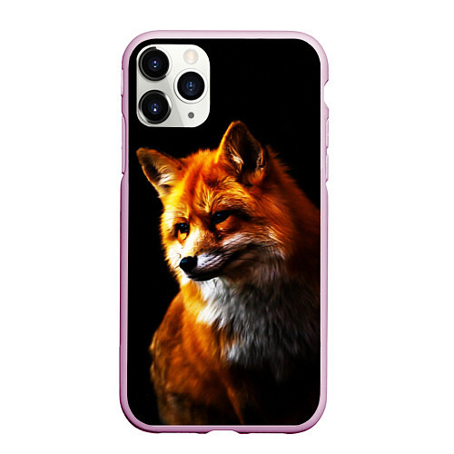 Чехол iPhone 11 Pro матовый Лисичка рыжая / 3D-Розовый – фото 1