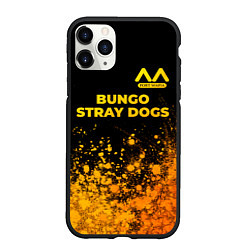 Чехол iPhone 11 Pro матовый Bungo Stray Dogs - gold gradient: символ сверху