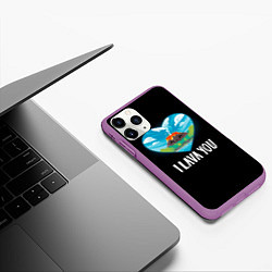 Чехол iPhone 11 Pro матовый I lava you я лава ю, цвет: 3D-фиолетовый — фото 2