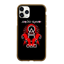 Чехол iPhone 11 Pro матовый Игра в кальмара - Squid Game, цвет: 3D-коричневый