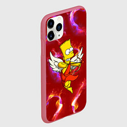 Чехол iPhone 11 Pro матовый Барт Симпсон стреляет из лука в сердце, цвет: 3D-малиновый — фото 2