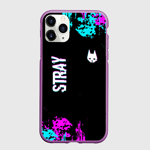 Чехол iPhone 11 Pro матовый Stray - краска / 3D-Фиолетовый – фото 1