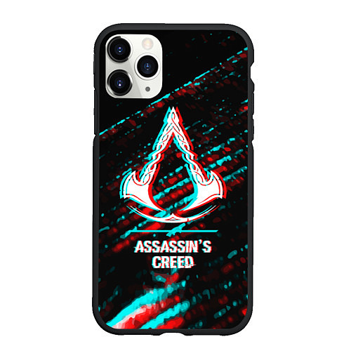 Чехол iPhone 11 Pro матовый Assassins Creed в стиле glitch и баги графики на т / 3D-Черный – фото 1