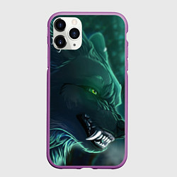 Чехол iPhone 11 Pro матовый Fantasy волк, цвет: 3D-фиолетовый