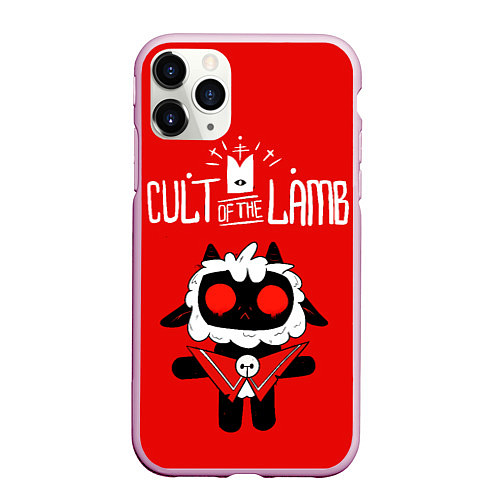 Чехол iPhone 11 Pro матовый Cult of the Lamb ягненок / 3D-Розовый – фото 1