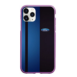 Чехол iPhone 11 Pro матовый Ford - три полосы, цвет: 3D-фиолетовый