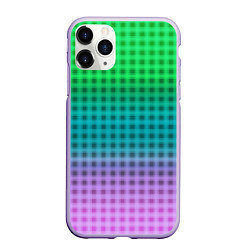 Чехол iPhone 11 Pro матовый Gradient lilac green plaid, цвет: 3D-светло-сиреневый