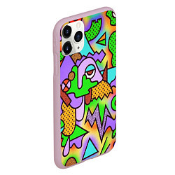 Чехол iPhone 11 Pro матовый Яркая психоделическая картинка, цвет: 3D-розовый — фото 2