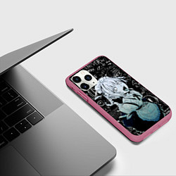 Чехол iPhone 11 Pro матовый Надзуна Нанакуса - Песнь ночных сов, цвет: 3D-малиновый — фото 2