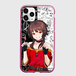 Чехол iPhone 11 Pro матовый Мегумин - Коносуба, цвет: 3D-малиновый