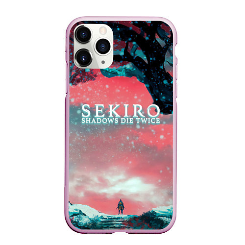 Чехол iPhone 11 Pro матовый Секиро в лесу / 3D-Розовый – фото 1