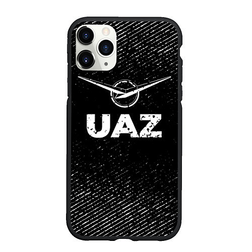 Чехол iPhone 11 Pro матовый UAZ с потертостями на темном фоне / 3D-Черный – фото 1