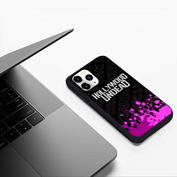 Чехол iPhone 11 Pro матовый Hollywood Undead rock legends: символ сверху, цвет: 3D-черный — фото 2