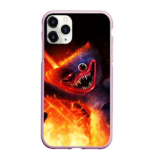 Чехол iPhone 11 Pro матовый Хагги Вагги в огне / 3D-Розовый – фото 1