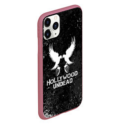 Чехол iPhone 11 Pro матовый Hollywood Undead - Hu, цвет: 3D-малиновый — фото 2