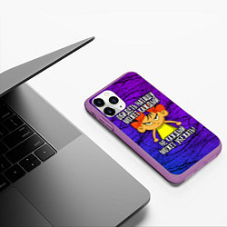 Чехол iPhone 11 Pro матовый Обидеть Наташу может каждый, не каждый может убежа, цвет: 3D-фиолетовый — фото 2