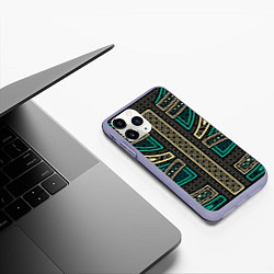 Чехол iPhone 11 Pro матовый Узоры кольчуга, цвет: 3D-светло-сиреневый — фото 2
