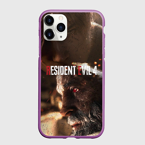 Чехол iPhone 11 Pro матовый Biohazard RE:4 / 3D-Фиолетовый – фото 1