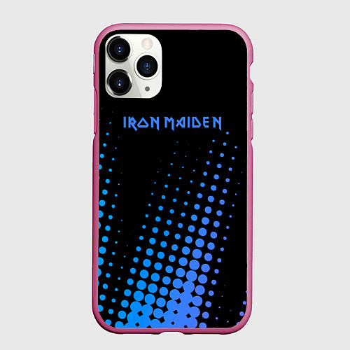 Чехол iPhone 11 Pro матовый Iron Maiden - neon / 3D-Малиновый – фото 1