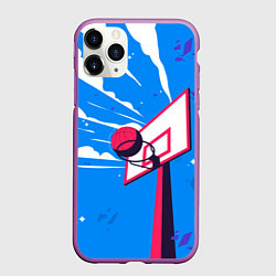 Чехол iPhone 11 Pro матовый Баскетбольное кольцо и небо