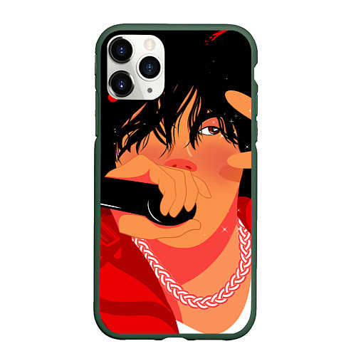 Чехол iPhone 11 Pro матовый BTS JK ON / 3D-Темно-зеленый – фото 1