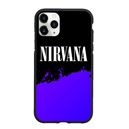 Чехол iPhone 11 Pro матовый Nirvana purple grunge / 3D-Черный – фото 1