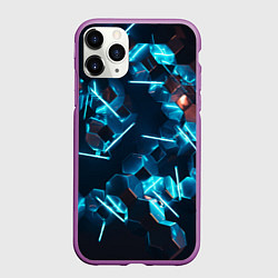 Чехол iPhone 11 Pro матовый Неоновая змейка