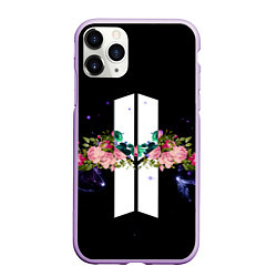 Чехол iPhone 11 Pro матовый BTS Flowers In Space, цвет: 3D-сиреневый