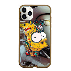 Чехол iPhone 11 Pro матовый Башка Барта Симпсона - Robopunk