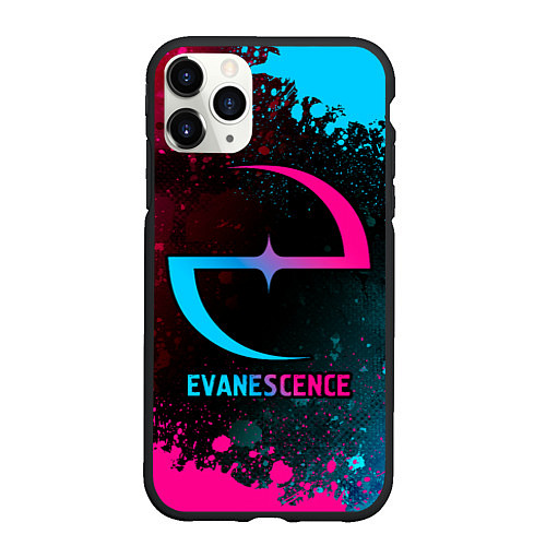 Чехол iPhone 11 Pro матовый Evanescence - neon gradient / 3D-Черный – фото 1