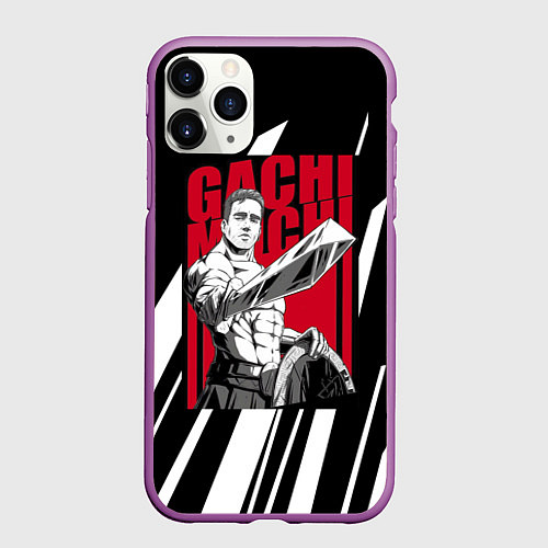 Чехол iPhone 11 Pro матовый Guchi-muchi Billy Herrington / 3D-Фиолетовый – фото 1