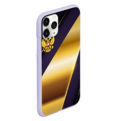 Чехол iPhone 11 Pro матовый Золотой герб России, цвет: 3D-светло-сиреневый — фото 2