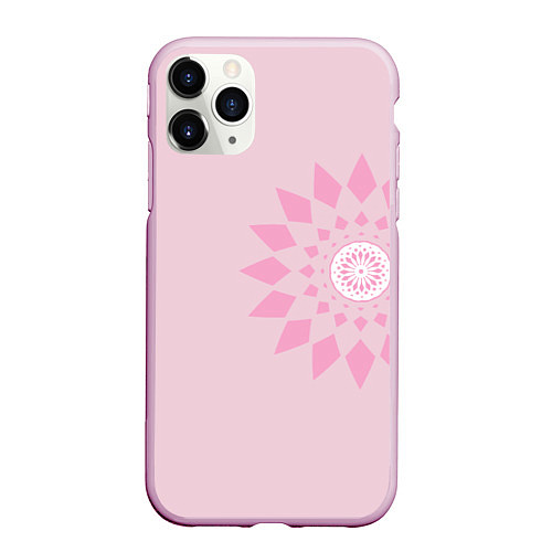 Чехол iPhone 11 Pro матовый Розовая геометрическая абстракция Круговой принт Б / 3D-Розовый – фото 1