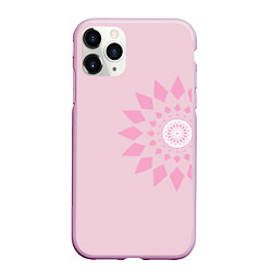 Чехол iPhone 11 Pro матовый Розовая геометрическая абстракция Круговой принт Б, цвет: 3D-розовый