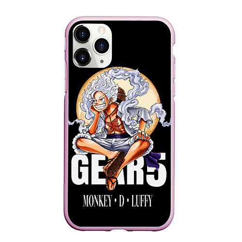 Чехол iPhone 11 Pro матовый Монки Д Луффи 5 гир - One Piece / 3D-Розовый – фото 1