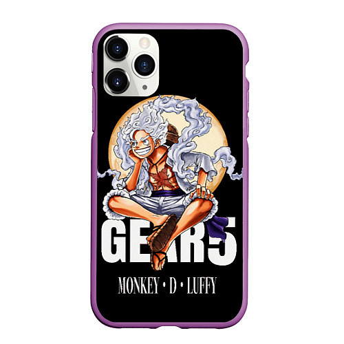 Чехол iPhone 11 Pro матовый Монки Д Луффи 5 гир - One Piece / 3D-Фиолетовый – фото 1