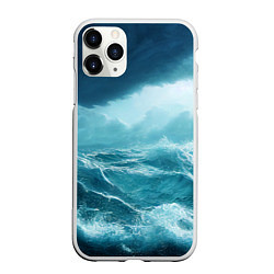 Чехол iPhone 11 Pro матовый Буря в море