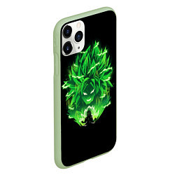 Чехол iPhone 11 Pro матовый Broly dragon ball аниме, цвет: 3D-салатовый — фото 2