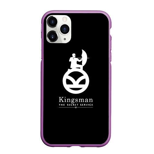 Чехол iPhone 11 Pro матовый Kingsman logo / 3D-Фиолетовый – фото 1