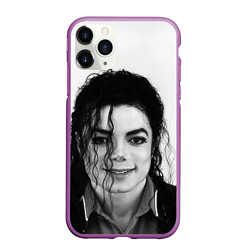 Чехол iPhone 11 Pro матовый Майкл Джексон Фото / 3D-Фиолетовый – фото 1