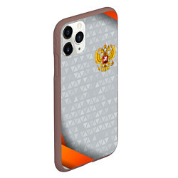 Чехол iPhone 11 Pro матовый Orange & silver Russia, цвет: 3D-коричневый — фото 2