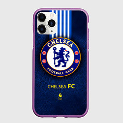 Чехол iPhone 11 Pro матовый ФК Челси Клуб, цвет: 3D-фиолетовый