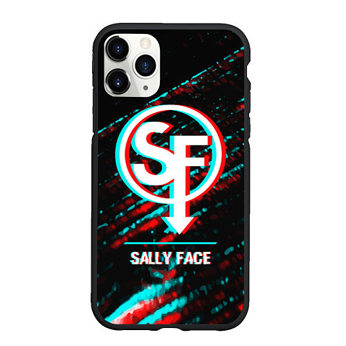 Чехол iPhone 11 Pro матовый Sally Face в стиле glitch и баги графики на темном / 3D-Черный – фото 1