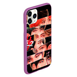 Чехол iPhone 11 Pro матовый Stray Kids eyes full, цвет: 3D-фиолетовый — фото 2