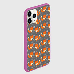 Чехол iPhone 11 Pro матовый Веселые лисички, цвет: 3D-фиолетовый — фото 2