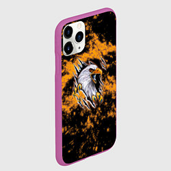 Чехол iPhone 11 Pro матовый Орел в огне, цвет: 3D-фиолетовый — фото 2