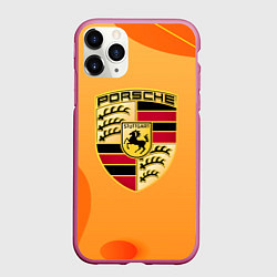 Чехол iPhone 11 Pro матовый Porsche Абстракция, цвет: 3D-малиновый