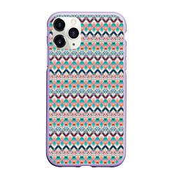 Чехол iPhone 11 Pro матовый Многоцветный полосатый восточный орнамент